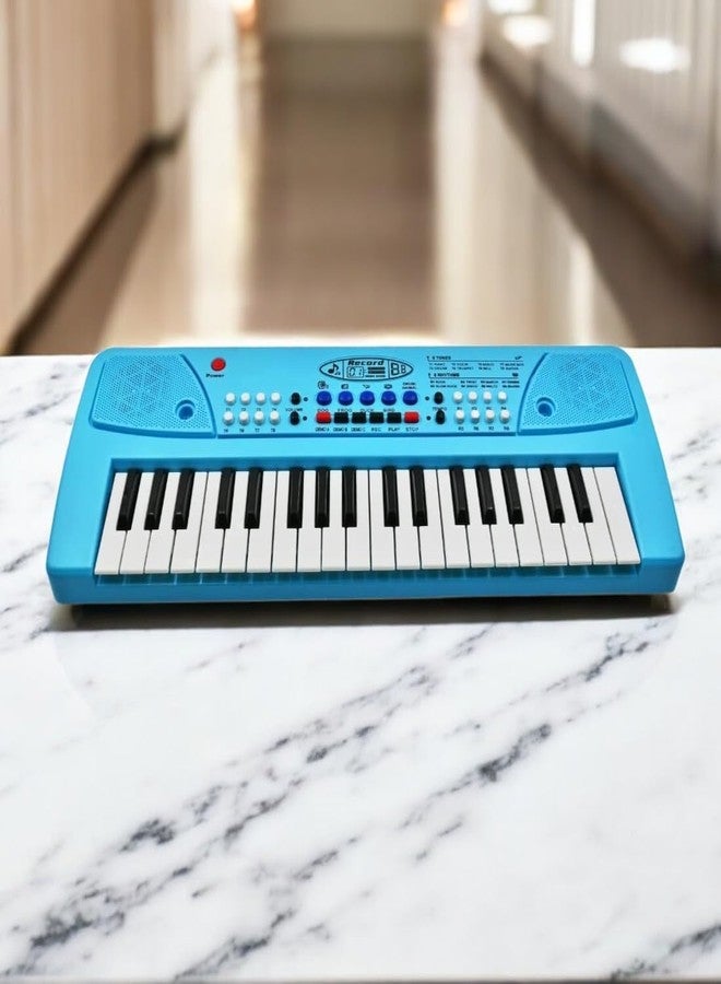 SARASI Kids Keyboard Piano, 37 Keys Piano Keyboard with Power Option, Musical Toy (37 Keys & 8 Tones, 8 Rhythms 4 Percussion) [Pack 1, Blue] - Image 2
